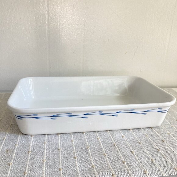 VTG Kari Trestakk Norway Casserole Porcelain Baking Dish Abstract Forks Design - Picture 4 of 11